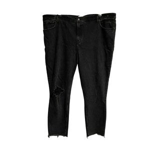 Abercrombie & Fitch Womens High Rise Skinny Jeans Sz 20S Black Distressed Denim
